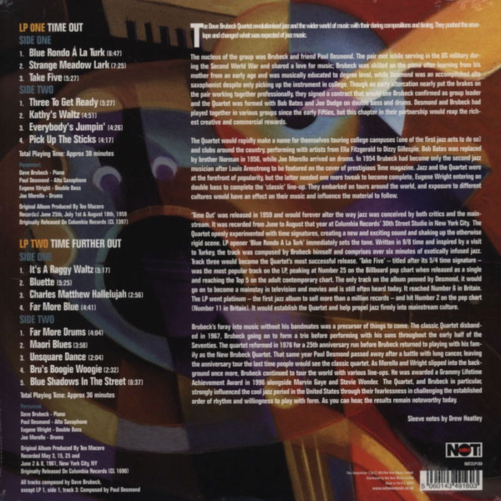 Time Out / Time Further Out - Dave Brubeck Quartet - 2lp - 5060143491603 - The Vinyl Store