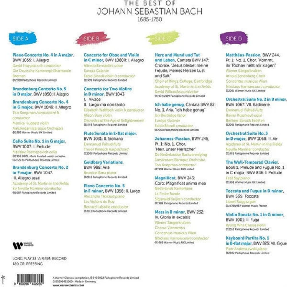 The Best Of Johann Sebastian Bach - Various Artists - metafield_custom.product_key_info - 190296452260 - The Vinyl Store