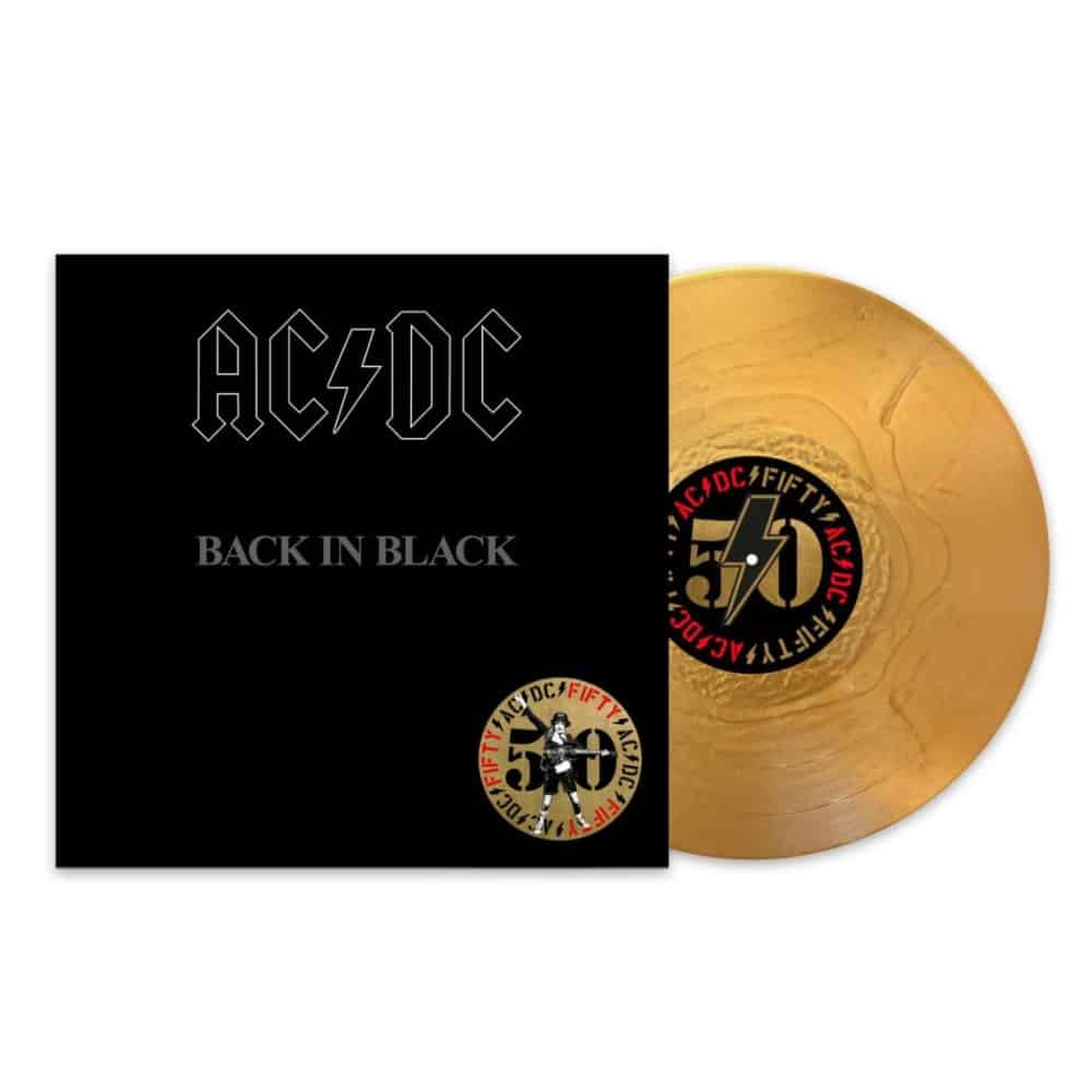 AC/DC - Back In Black - AC/DC - 50th Anniversary Gold Vinyl, Reissue ...