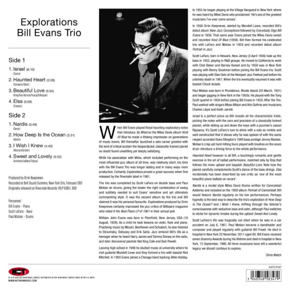 Explorations - Bill Evans Trio - lp - 5060348583479 - The Vinyl Store