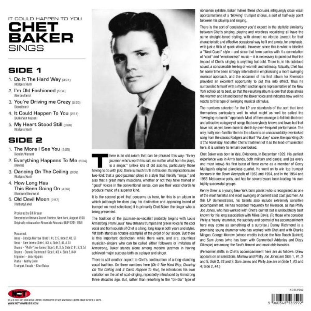 It Could Happen To You - Chet Baker Sings - Chet Baker - lp - 5060348583592 - The Vinyl Store