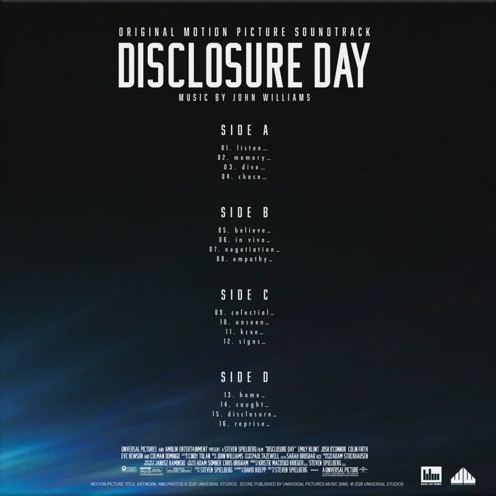 Disclosure Day - John Williams - metafield_custom.product_key_info - 850078789679 - The Vinyl Store