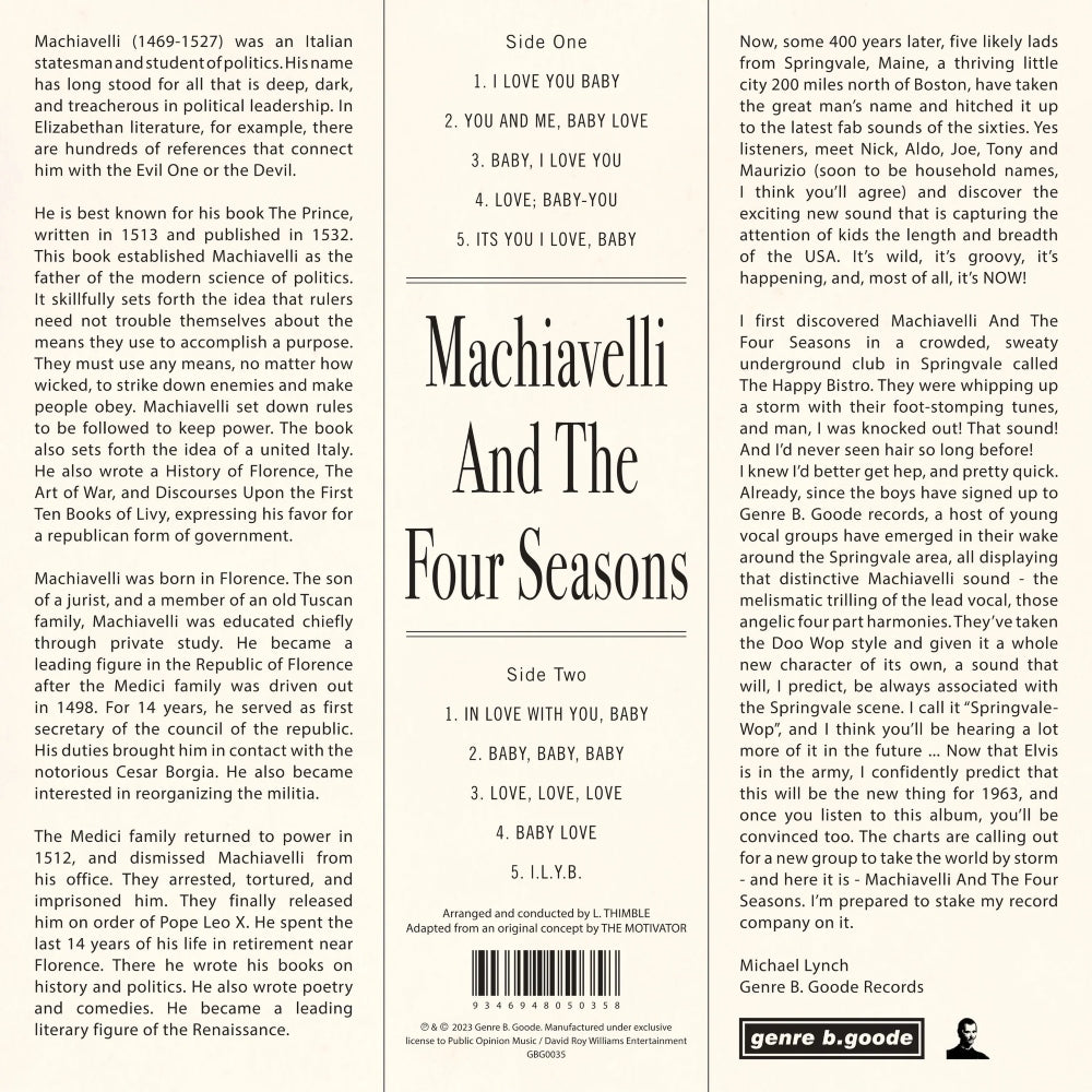 Machiavelli And The Four Seasons - TISM - metafield_custom.product_key_info - 9346948050358 - The Vinyl Store