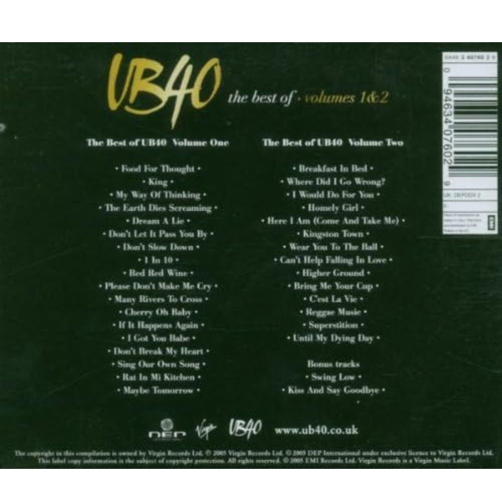 Best Of Volumes 1 & 2 (CD Format) - UB40 - metafield_custom.product_key_info - 094634076029 - The Vinyl Store